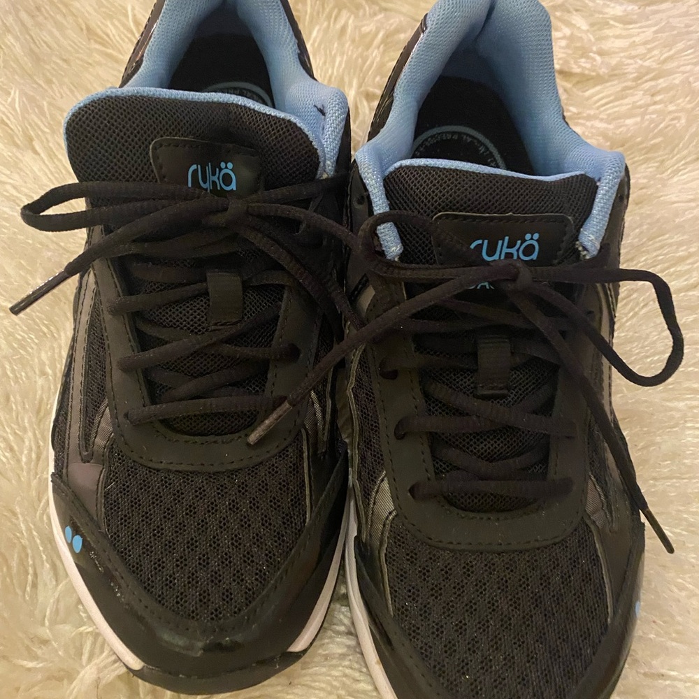 Ash Black and Blue Athletic Shoes with Cushioned Midsole